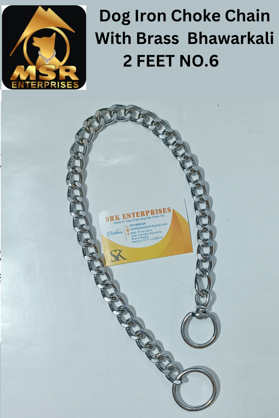 Dog Choke Chain With Brass Bhorkali