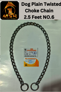 2.5 Feet Plain Twisted Iron Dog Choke Chain'