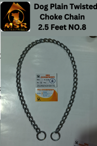 2.5 Feet Plain Twisted Iron Dog Choke Chain'