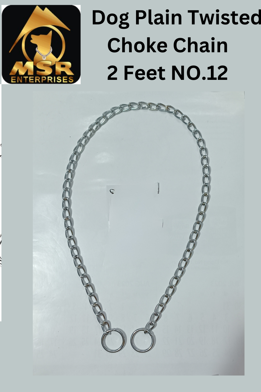 2 Feet Plain Twisted Iron Dog Choke Chain