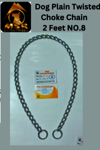 2 Feet Plain Twisted Iron Dog Choke Chain