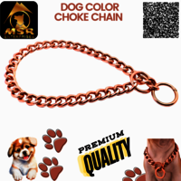 High Quality Iron Dog Choke Chain - 2 Feet Rose Gold Plating, Perfect for Dog Training