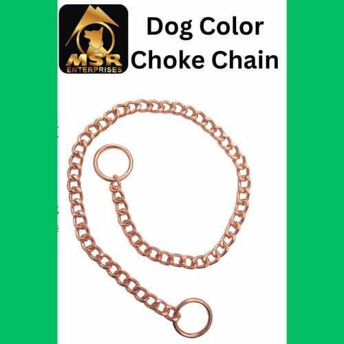 2.5 Feet Rose Gold Polish Grinded  Iron Dog Choke Chain