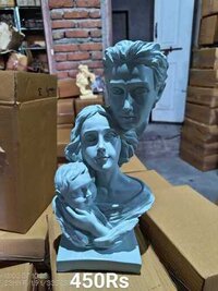 Polyresin Figurine - 10x8x12 Inches | Matte Blue Finish, Modern Design, Boxed 1.5 Kg