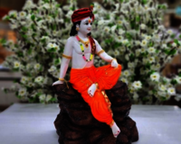 Devotional Idols - Polyresin, 10x6x4 Inches, Glossy Orange Finish | Durable 1.5 Pound Decorative Piece