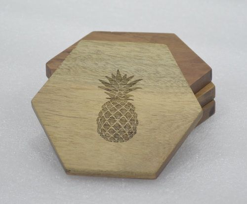 Wooden Bee Hive Coaster