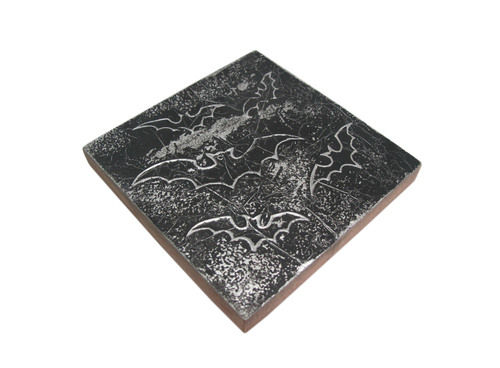 Wooden Square Black Painted Coaster