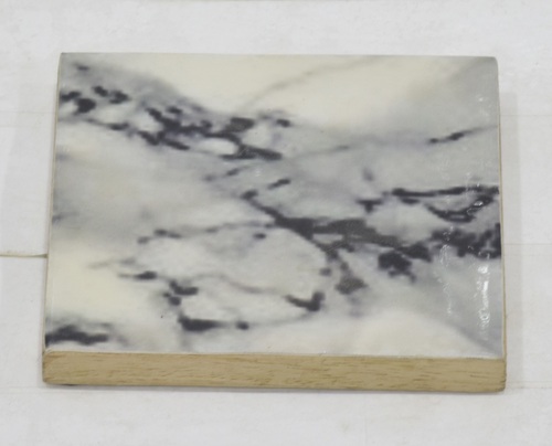 Wooden Coaster With Marble Enamel