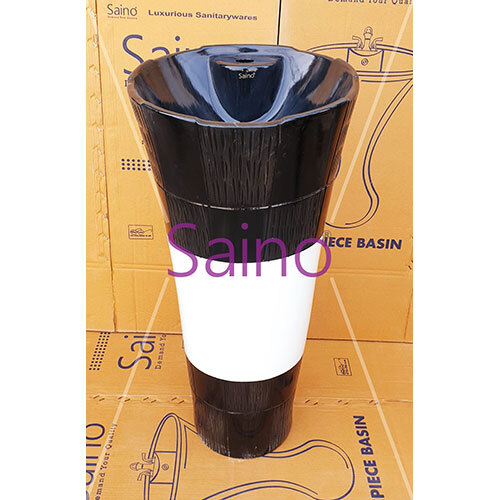 BLACK AND WHITE ONE PIECE BASIN GLASS  SHAPE