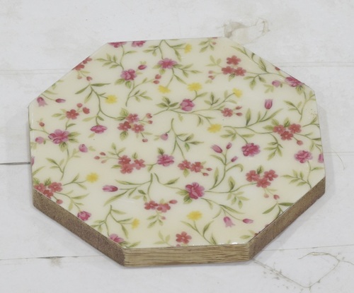 Wooden Decorative Coaster With Enamel - Color: Multicolor