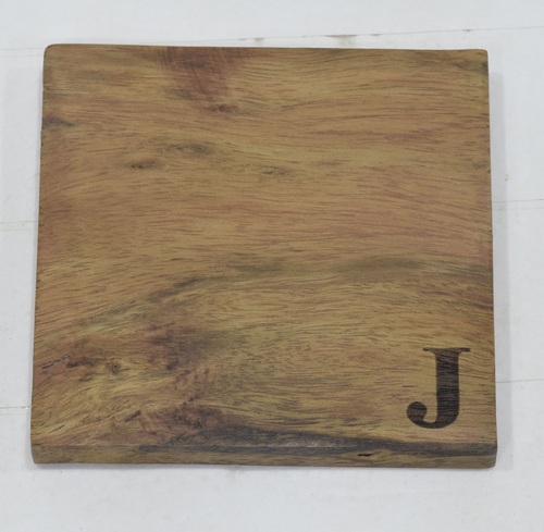 Wooden 'J' Coaster With Natural Finish