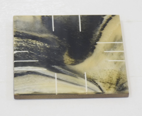 Wooden Coaster With Multicolor Marble