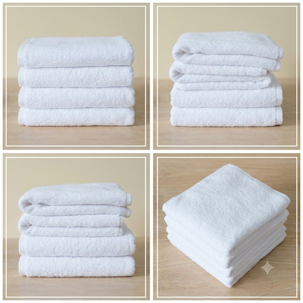 12X12 Inch White Face Towel - Age Group: Children