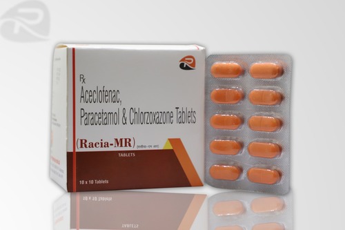 Aceclofenac100mg+ Paracetamol 325mg+ chlorzoxazone 250m