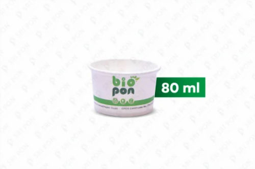80ML Bio Compostable White Paper Cup