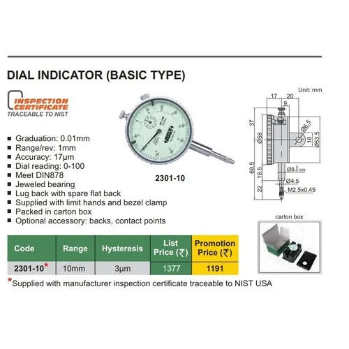 Silver Dial Gauge Plunger Dial Gauge