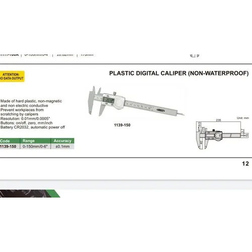 Gray Plastic Vernier Caliper