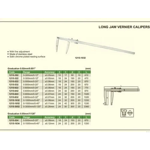 Long Jaw Vernier Caliper