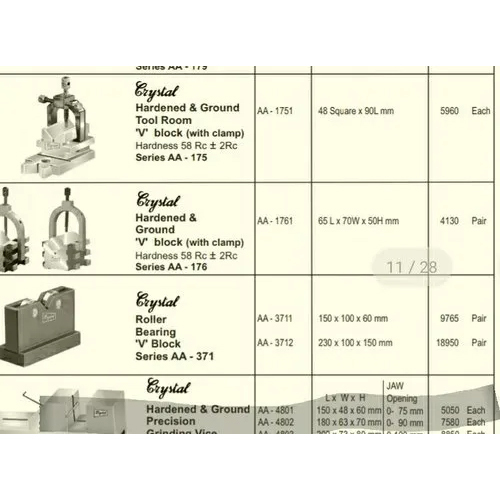 Roller Bearing V Blocks