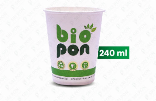 240ML Bio Compostable White Paper Cup