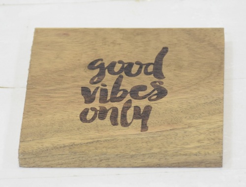 Square Wooden Coaster With Natural Finish