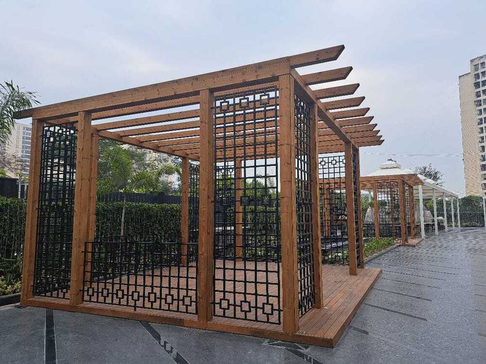 Cumaru Wood Pergola - Color: Brown
