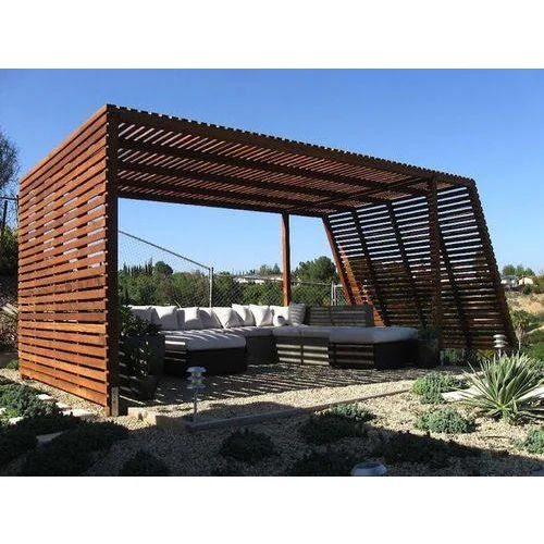 Brown Ipe Wood Louver Pergola