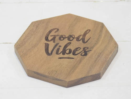 Mango Wooden Coaster With Natural Finish