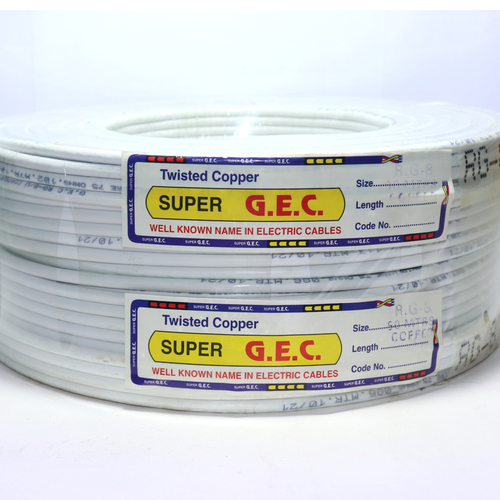 (RG 6) Dish TV Cable Copper 90 MTR White