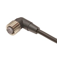 Sensor Connectors Xs2f-m12pvc4a2m - Pvc Fire-retardant Material, 2 M Length, M12 Right-angle Socket (female), 4-pole A Coded, Ip67 Rating