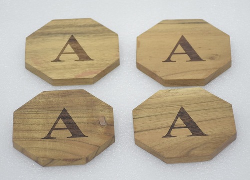 Set of 4 Wooden 'A' Coaster