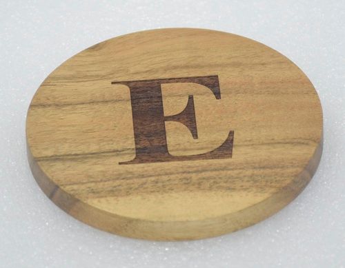 Wooden 'E' Coaster With Original Finish