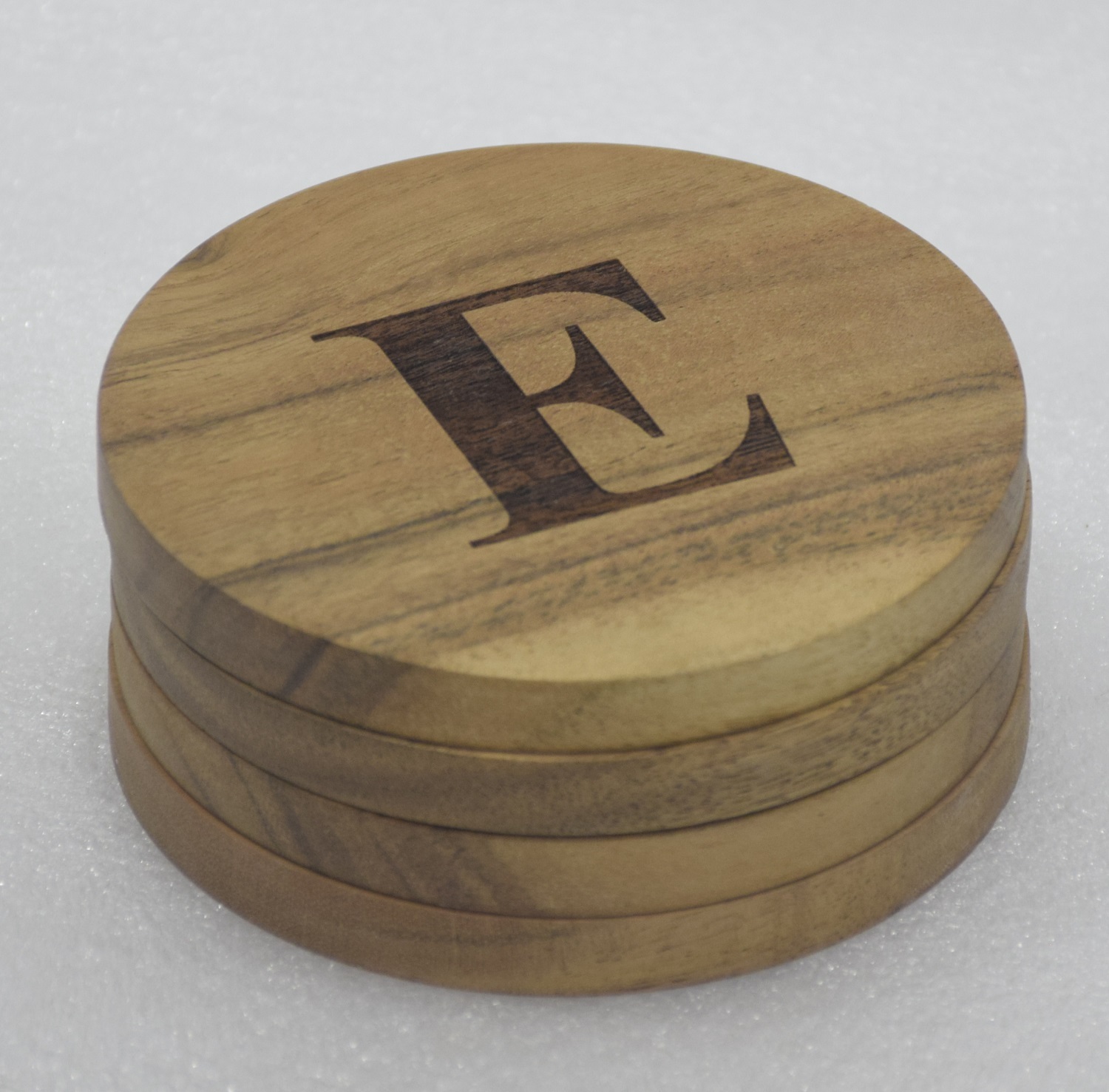 Wooden 'E' Coaster With Original Finish