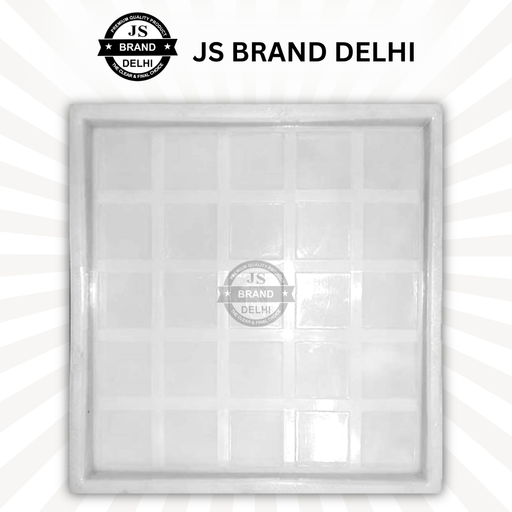 25 Dabbi Chequered Tile Plastic - Color: Grey
