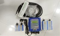 Wall Mount Ultrasonic Flow Meter - Stainless Steel & Pvc, 15mm To 6000mm Range, Blue Color, Digital Display, Industrial Use