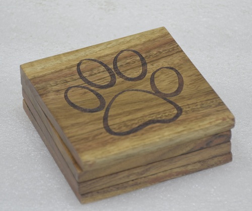 Wooden Square Coasters Set