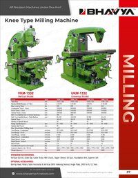 UNIVERSAL KNEE TYPE MILLING MACHINE