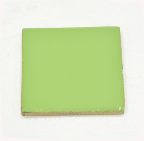 Wooden Coaster With Green Enamel