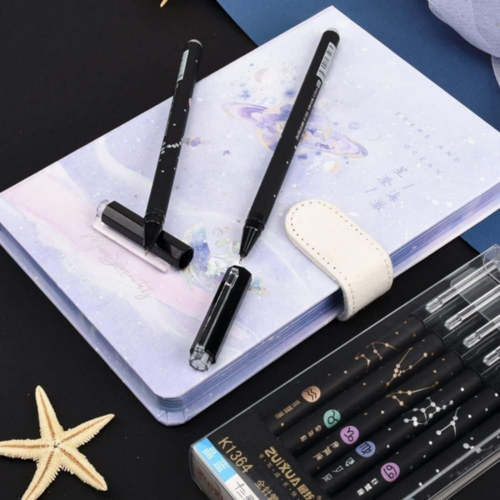 black print star erasable pen