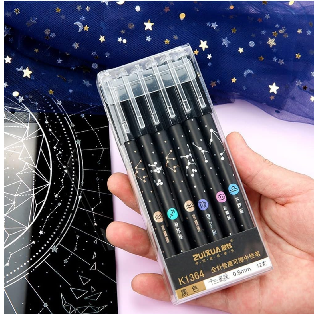 black print star erasable pen
