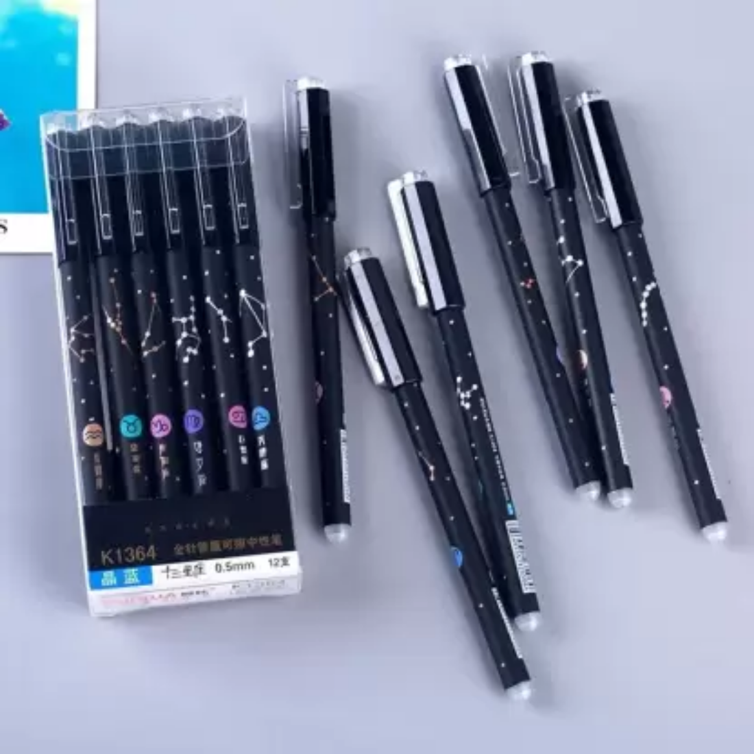 black print star erasable pen