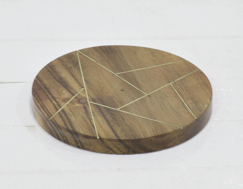 Wooden Round Coaster With Original Finish
