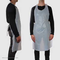 Disposable White Apron - Plastic Material, Grey Color, Cuffed Design | Lightweight, Disposable, Protective Against Spills And Contaminants