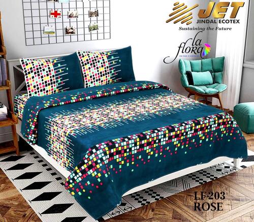 Microfiber Printed Floral Double Bedsheet With 2 PIllow Cover