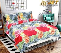Polyester 3d Bedsheet - Standard Double, Multicolor | Smooth Texture, Vibrant Floral Design