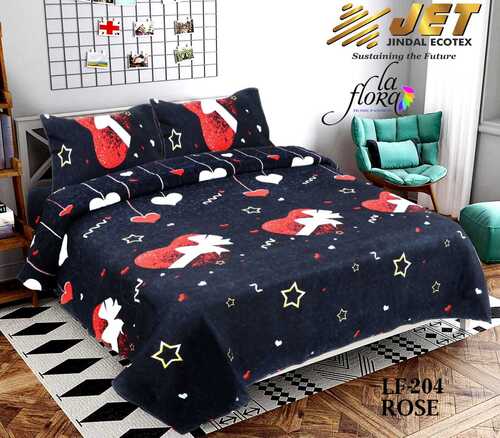 Microfiber Printed Floral Double Bedsheet With 2PIllow Cover.