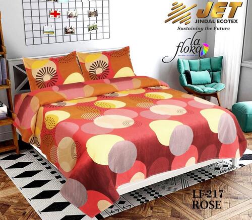 Microfiber Printed Floral Double Bedsheet