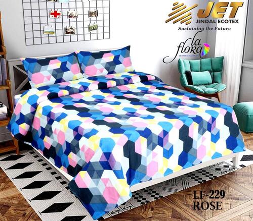 Microfiber Printed Double Bedsheet With 2PIllow Cover