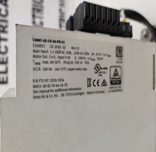 FESTO CMMT-AS-C4-3A-PN-S1 CONTROLLER