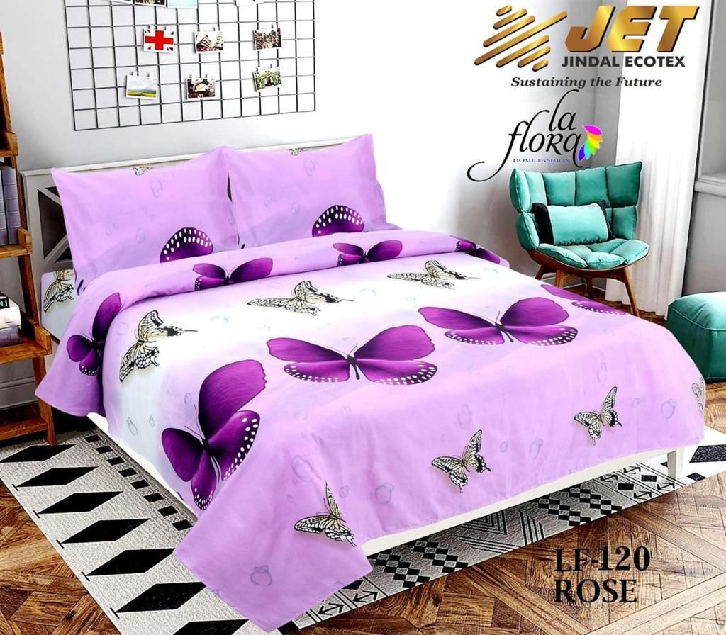 Microfiber Floral Double Bedsheet